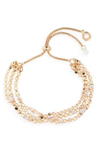 Ak Anne Klein Layered Chain Slider Bracelet In Gold