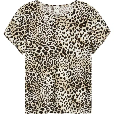 Ak Anne Klein Leopard Print Tulip Sleeve Top In Animal Print