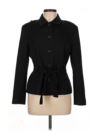 Pre-owned Ak Anne Klein Long Sleeve Blouse In Black