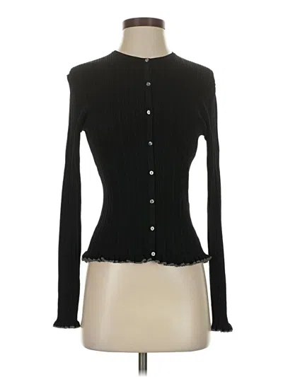 Pre-owned Ak Anne Klein Long Sleeve Blouse In Black