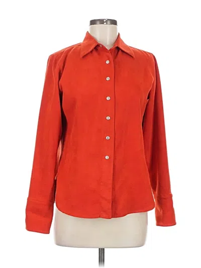 Pre-owned Ak Anne Klein Long Sleeve Blouse In Orange