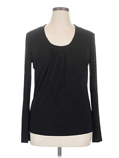Pre-owned Ak Anne Klein Long Sleeve T-shirt In Black