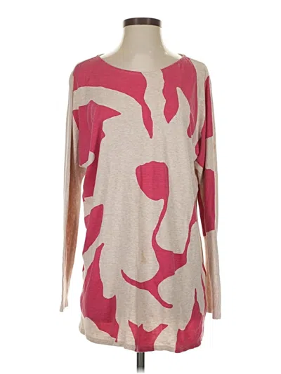 Pre-owned Ak Anne Klein Long Sleeve T-shirt In Pink