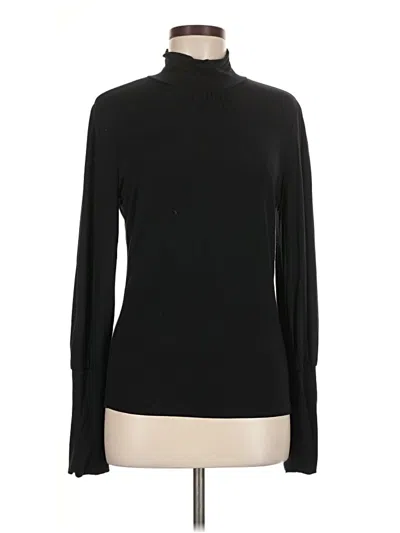 Pre-owned Ak Anne Klein Long Sleeve Turtleneck In Black
