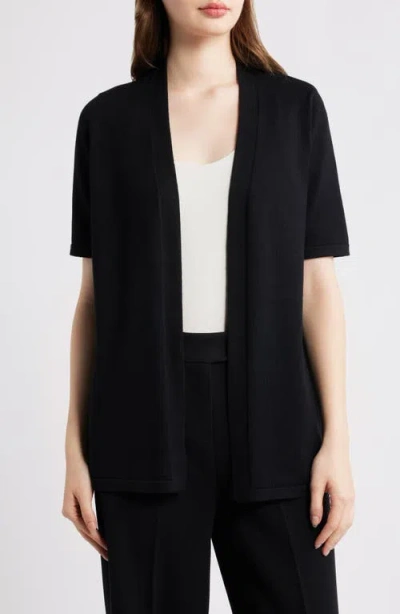 Ak Anne Klein Newport Open Cardigan In Black