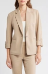 Ak Anne Klein One-button Blazer In Brown