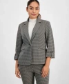 Ak Anne Klein One Button Notch Collar P Xxs Xl In Gray