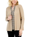 AK ANNE KLEIN PETITE NEWPORT OPEN-FRONT CARDIGAN