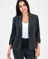 Ak Anne Klein Petite Notch-collar One-button Blazer In Multi