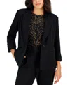 Ak Anne Klein Petite Notch-lapel One-button Blazer In Anne Black
