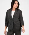 Ak Anne Klein Petite One Button Notch-collar Blazer In Multi