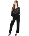 Ak Anne Klein Petite Pull-on Straight-leg Pants In Anne Black