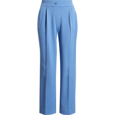Ak Anne Klein Pleated Pull-on Pants In Blue