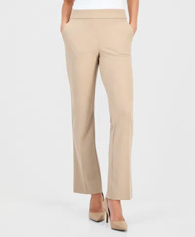 AK ANNE KLEIN PLUS SIZE MID-RISE PULL-ON STRAIGHT PANTS