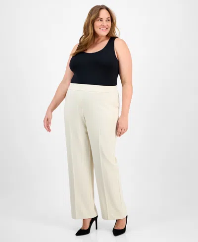 Ak Anne Klein Plus Size Pull-on Wide-leg Pants