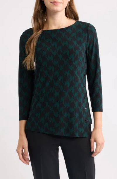 Ak Anne Klein Print Asymmetric Top In Multi