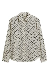 Ak Anne Klein Print Button-up Shirt In White