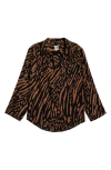 Ak Anne Klein Plus Size Printed Roll-tab Blouse In Multi