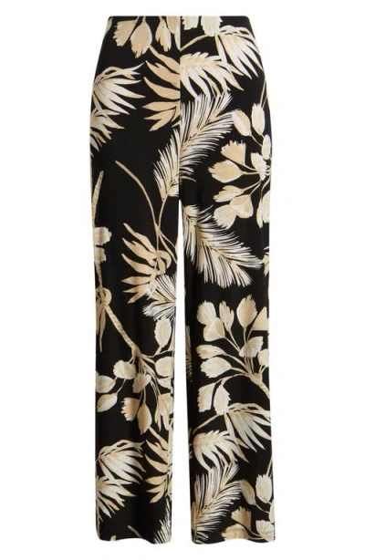 Ak Anne Klein Print Knit Crop Wide Leg Pants In Multi