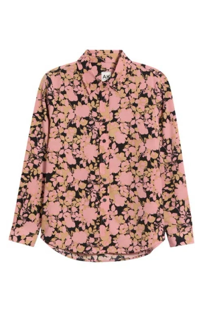 Ak Anne Klein Print Utility Shirt In Anne Blk S Primrose Multi