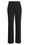 Ak Anne Klein Side Tab Pull-on Straight Leg Pants In Black