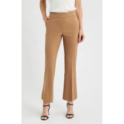 Ak Anne Klein Pull-on Ankle Pants In Brown