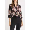 Ak Anne Klein Roll Tab Woven Top In Multi