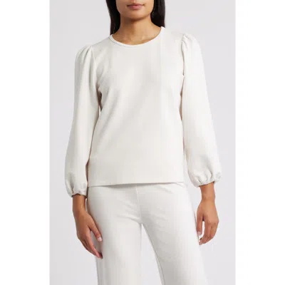 Ak Anne Klein Round Neck Top In White
