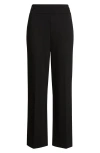 Ak Anne Klein Side Tab Pull-on Straight Leg Pants In Black
