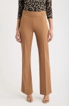 Ak Anne Klein Side Tab Pull-on Trousers In Brown
