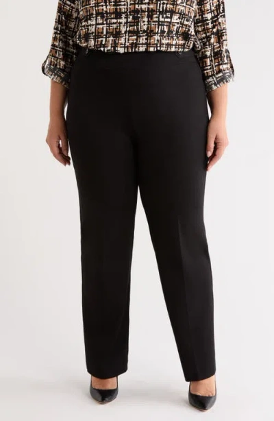 Ak Anne Klein Side Tab Trousers In Black