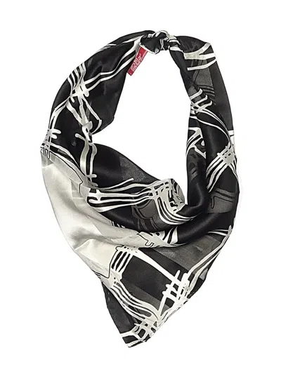 Pre-owned Ak Anne Klein Silk Scarf In Black
