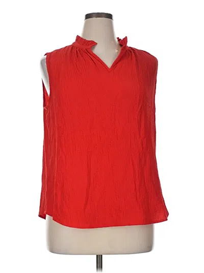 Pre-owned Ak Anne Klein Sleeveless Blouse In Red