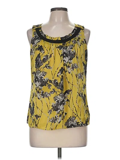 Pre-owned Ak Anne Klein Sleeveless Blouse In Yellow