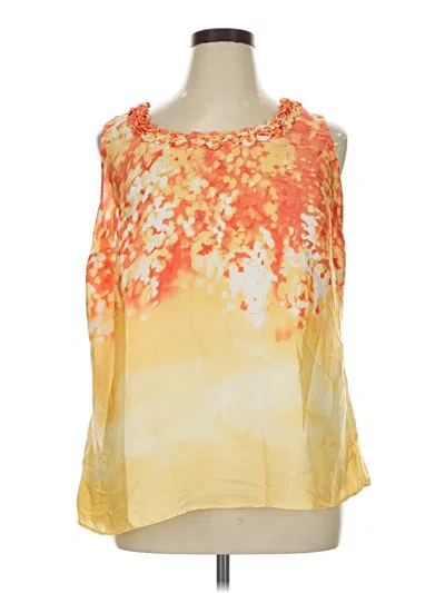 Pre-owned Ak Anne Klein Sleeveless Blouse In Yellow