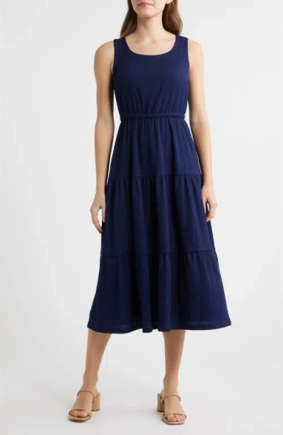 Ak Anne Klein Sleeveless Midi Dress In Blue
