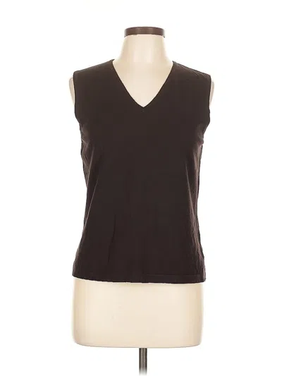 Pre-owned Ak Anne Klein Sleeveless T-shirt In Brown
