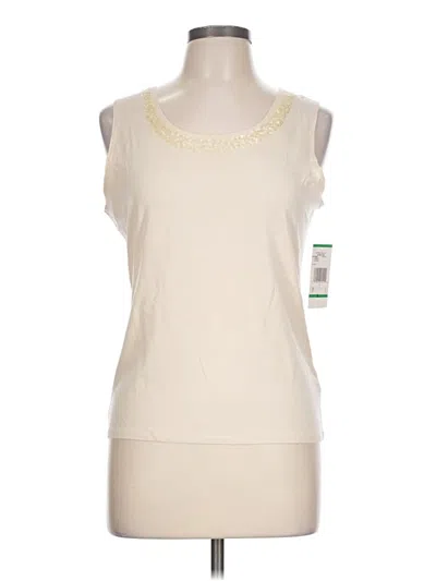 Ak Anne Klein Sleeveless Top Ivory Scoop Neck Tops In Red