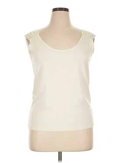 Pre-owned Ak Anne Klein Sleeveless T-shirt In Ivory
