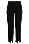 Ak Anne Klein Slit Cuff Pull-on Pants In Black