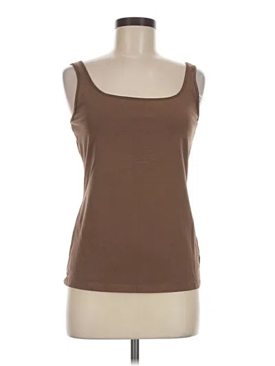 Pre-owned Ak Anne Klein Tank Top Brown Strapless Neckline Tops