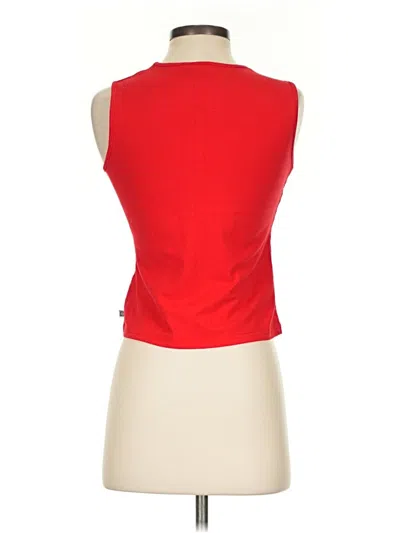 Pre-owned Ak Anne Klein Tank Top Red Halter Neckline Tops