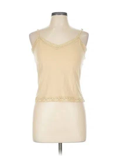 Pre-owned Ak Anne Klein Tank Top Yellow Sweetheart Neckline Tops