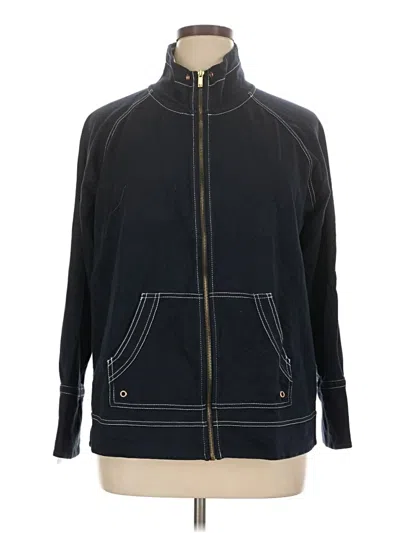 Pre-owned Ak Anne Klein Track Jacket In Blue