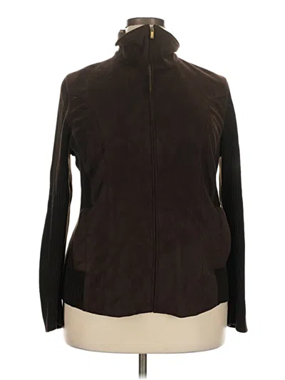 Pre-owned Ak Anne Klein Track Jacket In Brown