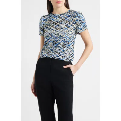 Ak Anne Klein Tulip Sleeve Top In Blue