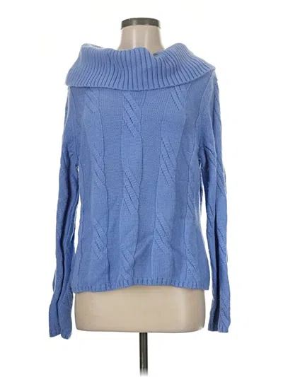 Pre-owned Ak Anne Klein Turtleneck Sweater In Blue