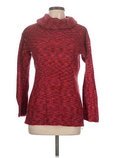 Pre-owned Ak Anne Klein Turtleneck Sweater In Red