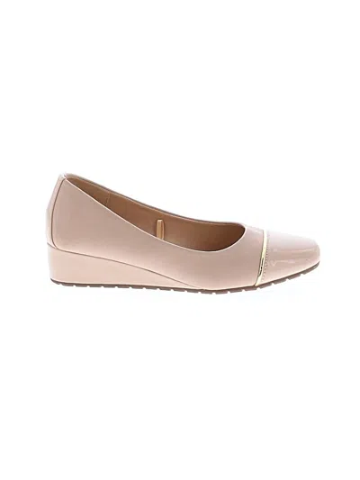 Pre-owned Ak Anne Klein Wedges In Tan