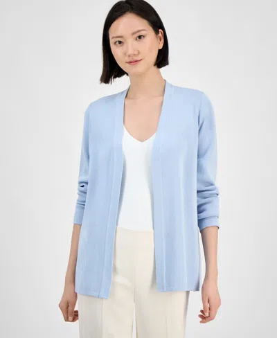 Ak Anne Klein Women's Newport Kissing Front Cardigan In Skyway